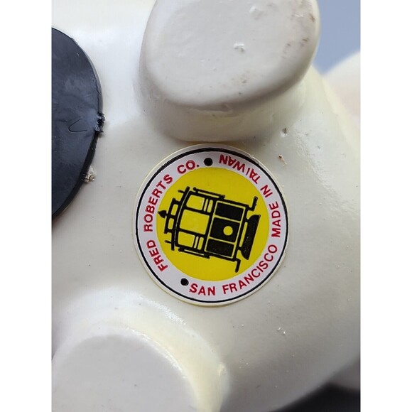 Fred Roberts San Francisco Taiwan Vintage Pig Piggy Bank Cream Yellow - Picture 9 of 11